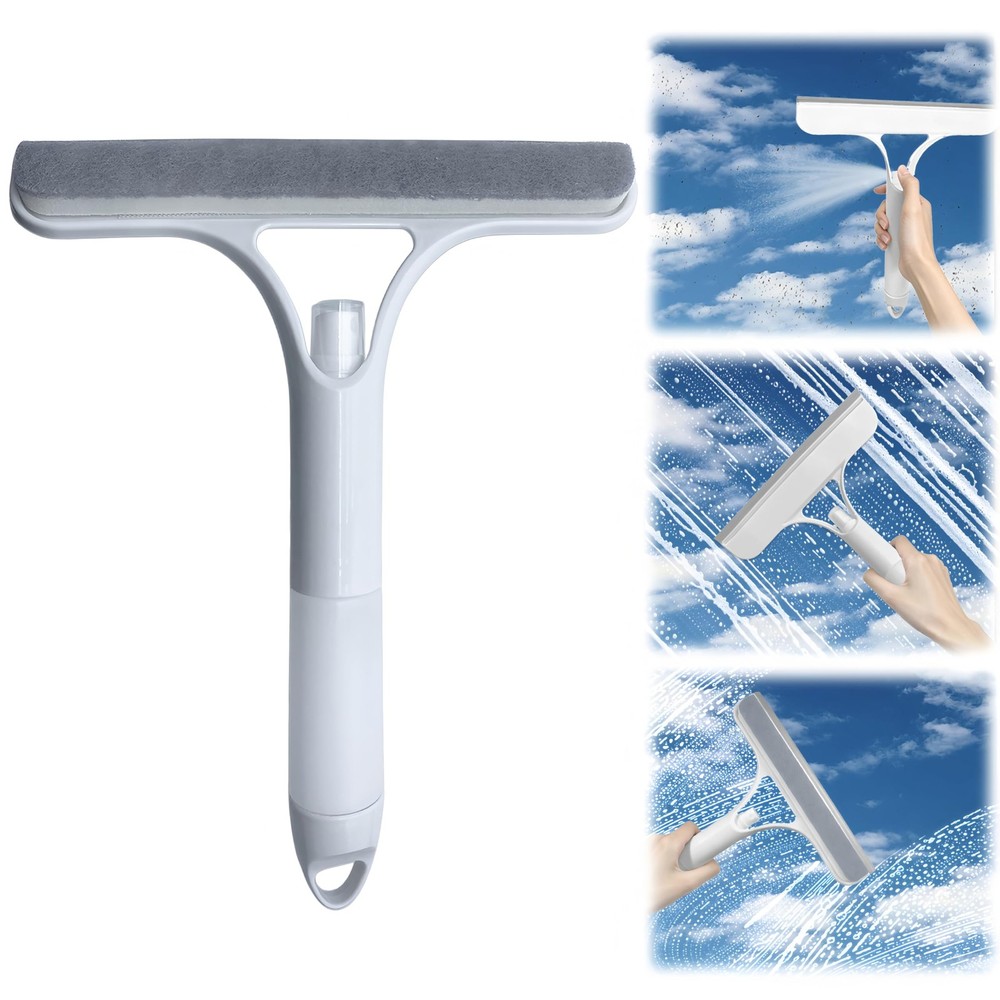 3 in 1 Window Cleaning Scraper with Spray,Glass Squeegee with Removable Hook-…