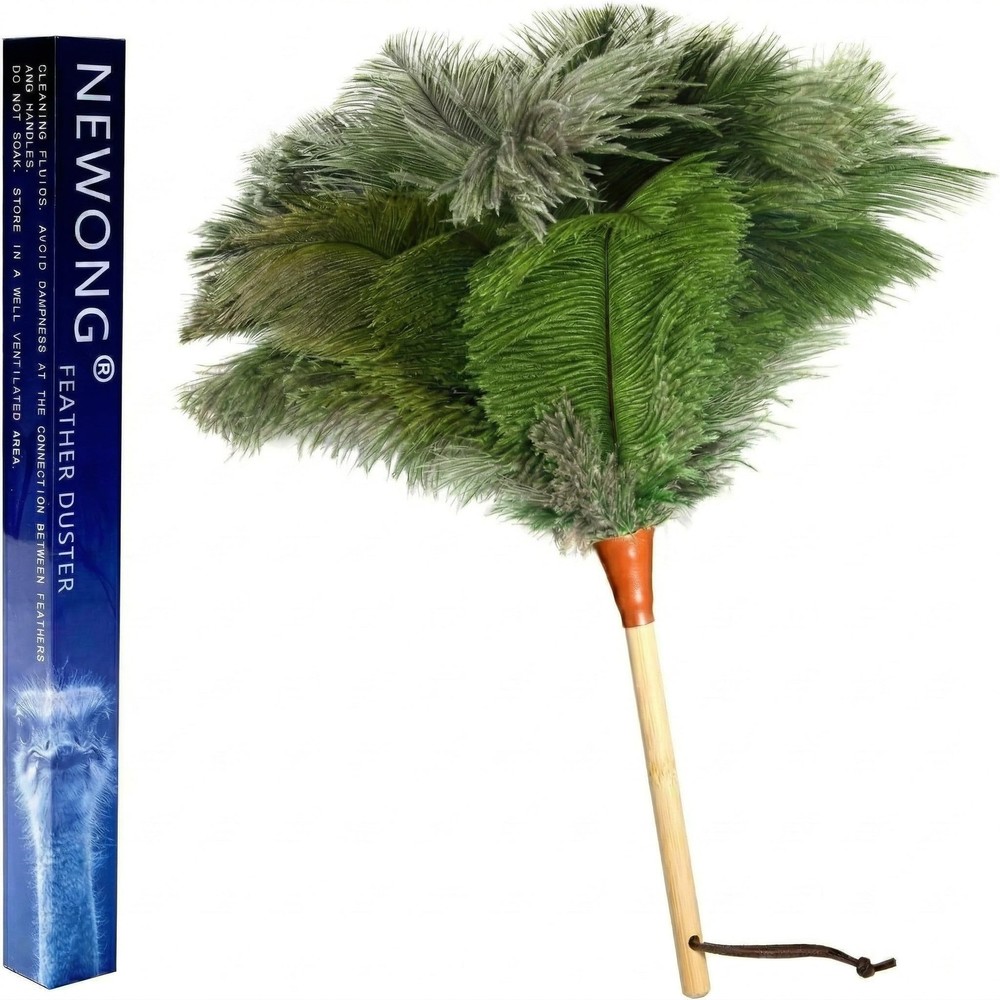 16inch Natural Good Ostrich Feather Duster with Handle, Electrostatic Dust Re…