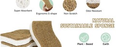 Natural Kitchen Sponges, Biodegradable & Compostable | Non-Scratch Cellulose