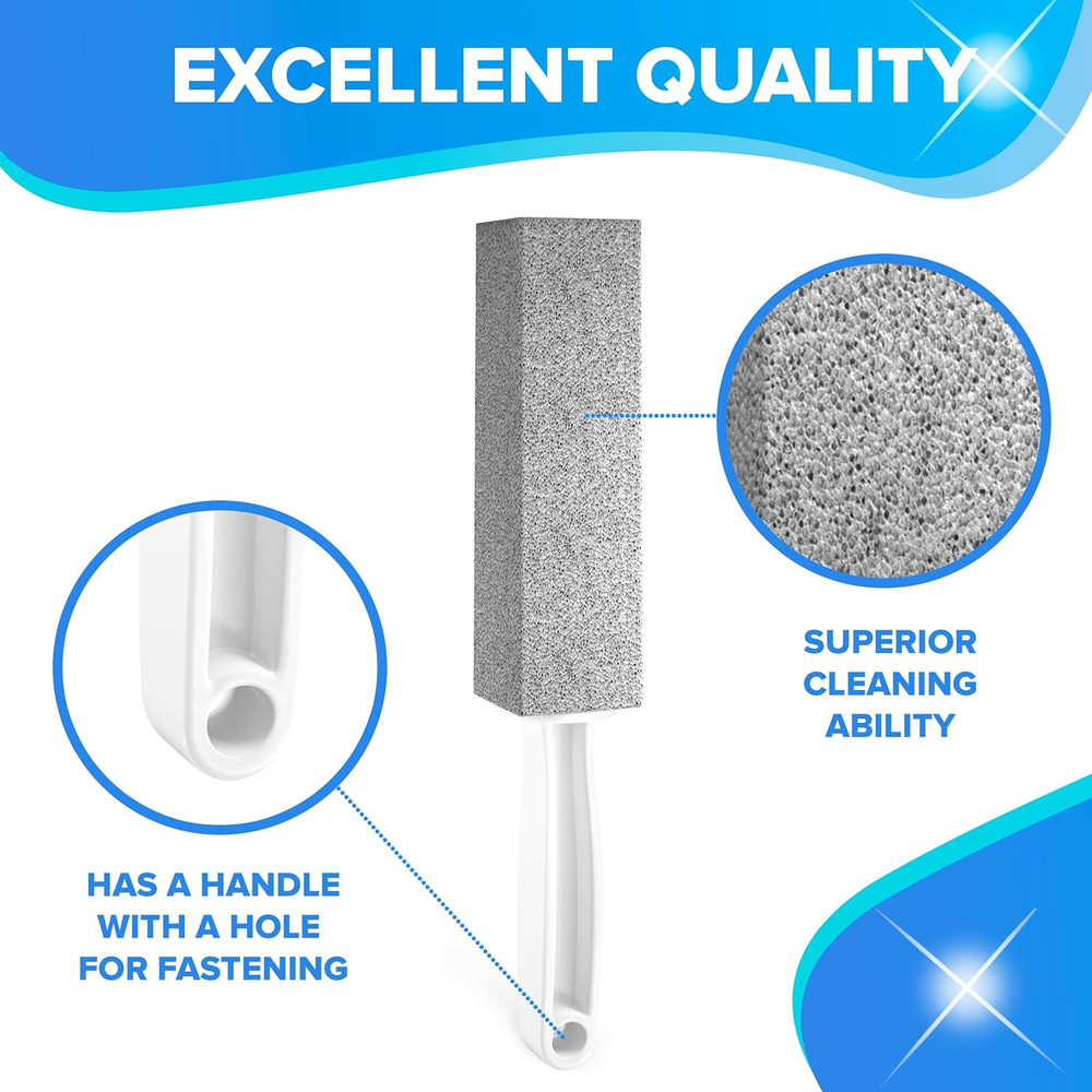 Pumice Cleaning Stone with Handle Toilet Bowl Cleaner Hard Water Ring Remover…