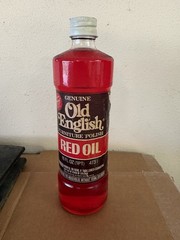 Vintage Old English Red Oil Furniture Polish 16oz Glass Bottle Full Bottle