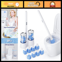 8 Pack Pumice Stone Cleaning Set with 18″ Long Handle & Holder Case – Toilets, B