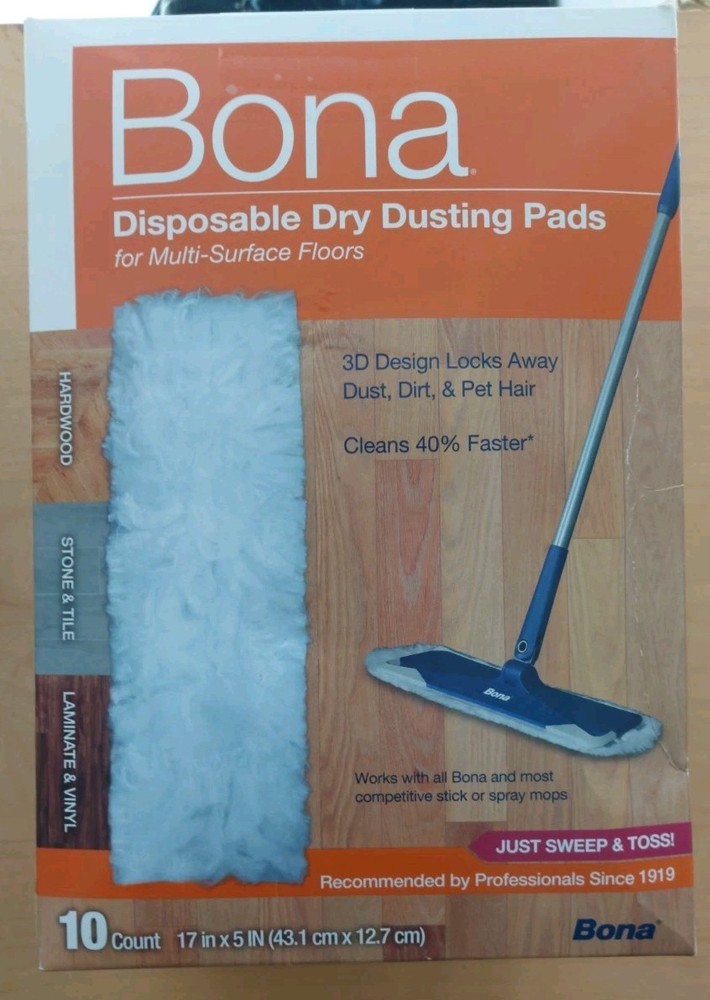 NEW Bona Disposable Dry Dusting Pads Box OF 20 PADS 17″ x 5″ NOB