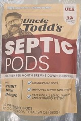 Lot of 2▪︎ Uncle Todd’s Septic Tank Treatment Pods▪︎ (24-Month Supply) Enzyme