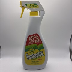 Vtg 1989 Fantastik Yellow Lemon Scent All Purpose Cleaner 32 Oz Prop 70% Full