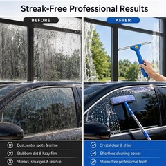 Window Cleaning Kit with Extendable Long Handle, Professional Window Squeegee…