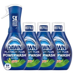 Dawn Powerwash Dish Spray Gain Original Starter Kit + 3 Refills 64oz