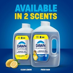 Dawn Platinum Refill Jug Dish Soap,Fresh Rain Scent Liquid Dishwashin,51.5oz,2pk