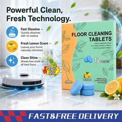 12pc Floor Cleaning Solution Tablet, Deep Cleans for Multiple Floors,lemon Scent