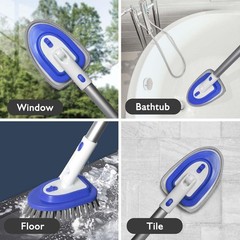 3-in-1 Floor Scrubber and Bathtub Cleaner with 52-Inch Adjustable Long Handle…
