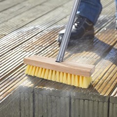 52″ Long Handle Scrubber Brush for Deck, Shower, Garage, Concrete, Carpet Cleani