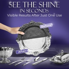 Silver Shine Polish for Silver With Tarnish inhibitor, Liquid 8oz 2pk