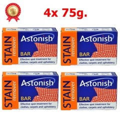 4x Astonish Stain Remover Bar Clothes Carpet Upholstery Pre Laundry Fabric 75g.