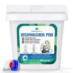 Dishwasher Pods 62 Count, Scrubbing Power, No Pre-Rinse Dishwasher Detergent …