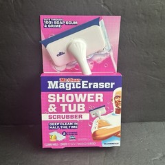 Mr. Clean Shower & Tub Scrubber, Starter Kit, 1 Scrubber & 2 Erasers/Lemon. New