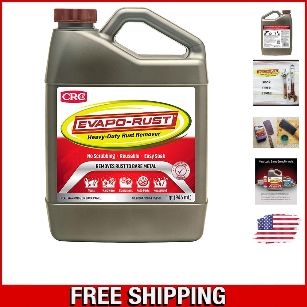 32 oz CRC Evapo-Rust: Non-Corrosive Water-Based Rust Remover for Bare Metal