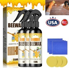 3× Beewax Spray Furniture Polish Natural Wood Floor Cleaner and Polish Kit 120ml