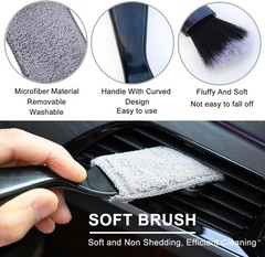 3 Pack Car Interior Detail Dust Brush, Microfiber Duster Brush, Feather Duster,
