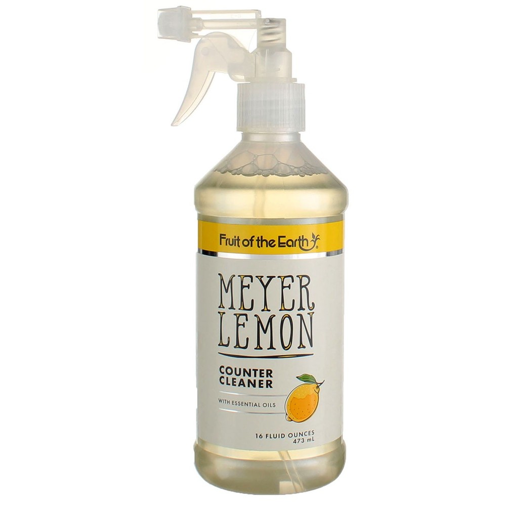 6 Pack Fruit Of The Earth Meyer Lemon Counter Cleaner, Lemon, 16 fl oz