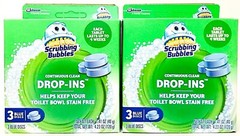 2 Packs Scrubbing Bubbles 4.23 Oz Continuous Clean Drop Ins 3 Count Blue Discs