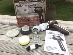 Ruby Horsepower Waterproof Rechargeable Power Scrubber New