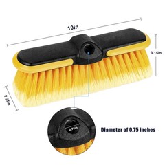 10 Inch Car Wash Brush Head, Scrub Brush Attachment for Long Handle Extension Po