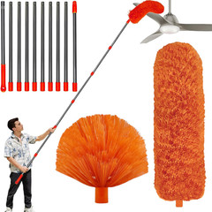 20 Feet High Reach Duster Kit with 2-14 Ft Extension Pole, Cobweb & Corner