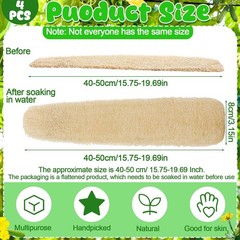 15.7-19.7 inches Natural Loofah Sponges Pack of 4 for Kitchen Dishes Body