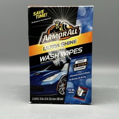ArmorAll Ultra Shine Wash Wipes Fast 1 Step Cleaning 12 XL Wipes 10×15″
