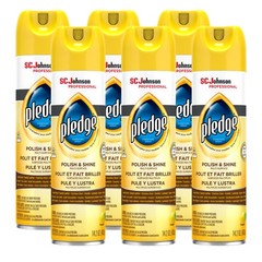 Multi Surface Furniture Polish Wood Shine Lemon Scent 14.2oz 6 Pack Professional