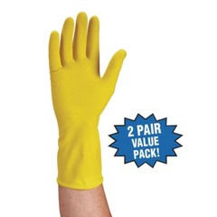 2 Pair of Latex Cleaning Gloves Kitchen Wash Dishes Dishwashing House S/M Size