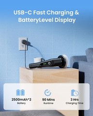 Cepillo De Limpieza Electrico Inalambrico Con 8 Cabezales Y Mango Largo