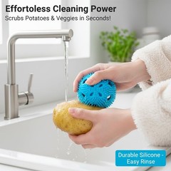 2 PCS Cleaner Brush for Fresh Eggs – Silicone Egg Washer Scrubber,Reusable Mu…