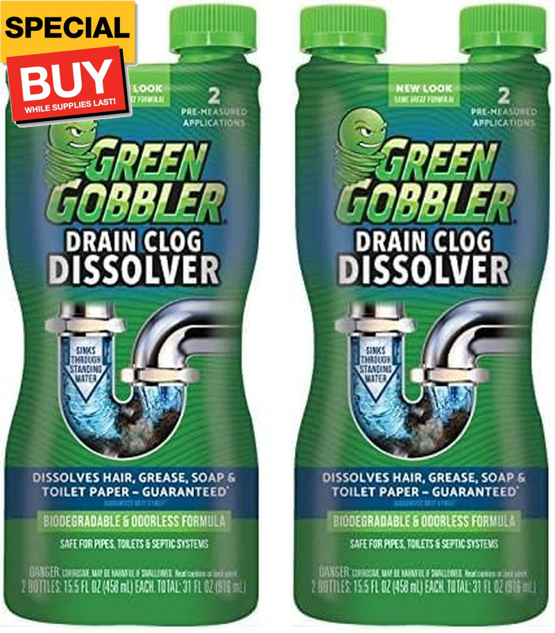 Drain Clog Dissolver, Drain Opener-Cleaner,Toilet Clog Remover, 31 oz (Pack of 2
