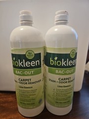 2x Biokleen Bac Out Carpet Stain & Odor Remover – Lime Essence 32 oz Opened W2