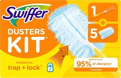 Swiffer Dusters Starter Kit, Kit Includes 1 Handle and 5 Dusters