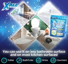 X-ALL Foaming Toilet Cleaner, Self-Activating Powder, 1 Pack(4 Treatments)