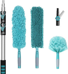 Kit limpiador alto 20 pies mango extensible 5 a 12 pies microfibra chenilla
