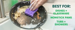Scrub Dots Non-Scratch Scrub Sponge, Rinses Clean, for Washing Dishes and