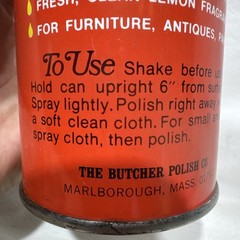 VTG DISCNTD WHITE DIAMOND BUTCHERS FINE FURNITURE WAX WITH OIL OF LEMON 18oz NOS