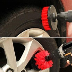 3Pcs Drill Brush Attachment Scrubber Brushes Set Kit with Adapter For Car Shower