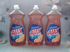 3× Ajax Ultra Triple Action Dishwashing Liquid Dish Soap, Orange Scent, 28 oz