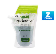 2x Pouches Ooze Resolution Non Toxic Gel Glass Cleaner – 240ml Each