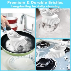 Soap Dispensing Dish Brush Refill Heads Handle Wand Replacements 8 PACK