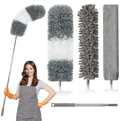 Microfiber Duster, 4PCS with Extension Pole(Stainless Steel) 30 to 100 Inches…