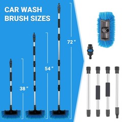 72 Car Wash Brush with Long Handle, On/Off Switch for Car RV Truck Boat Washing