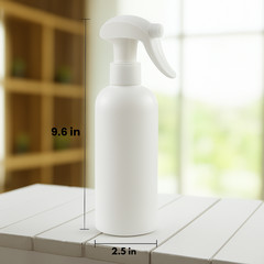 10x Clear PET 16 oz Spray Bottle with White Trigger Fine Mist Nozzle