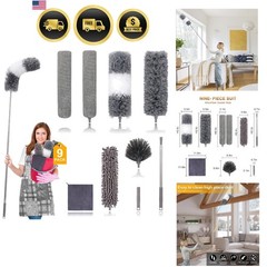 Microfiber Duster for Cleaning Fan, High Ceiling, Blinds, Furniture, Cars , 9…