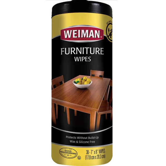 Weiman Wood Cleaner Protect & Polish Furniture Non-Toxic UV Protection 30 Wipes