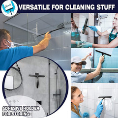 Shower Squeegee, 10-Inch Matte Black Squeegee, All-Purpose Stainless Steel Sq…